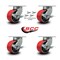 Service Caster 6 Inch Heavy Duty Red Poly on Cast Iron Caster Set with Brake and Swivel Lock SCC-KP92S630-PUR-RS-SLB-BSL-4 - alternate 5